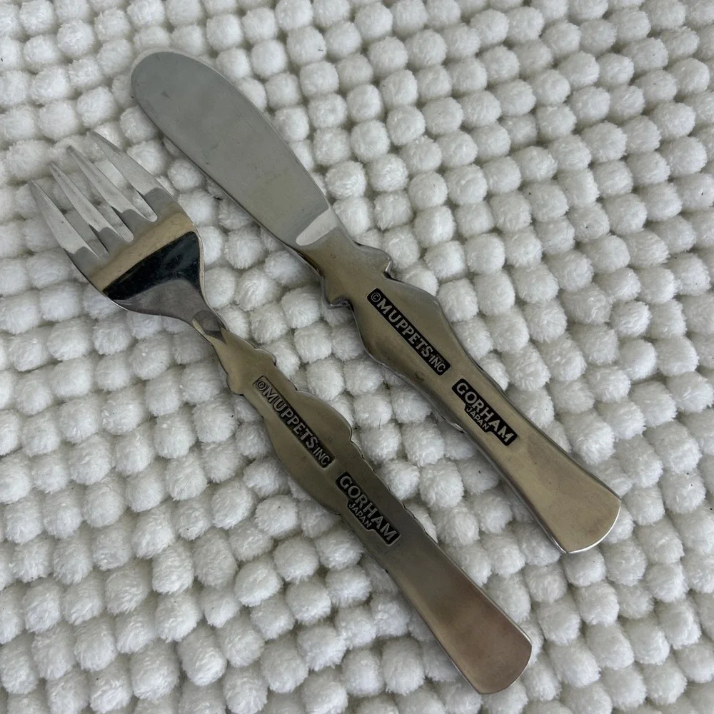 SESAME STREET 2‎ Pc Childs Set Gorham Japan Stainless Flatware Muppets